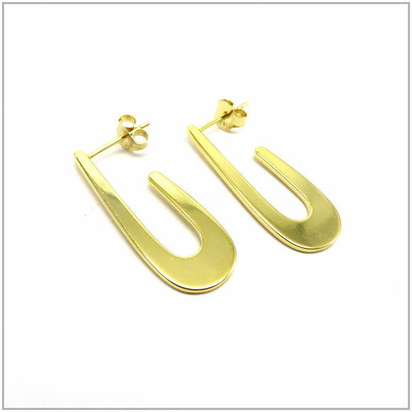 TU2.16 Modern Hoop Gold Plated Sterling Silver Earrings