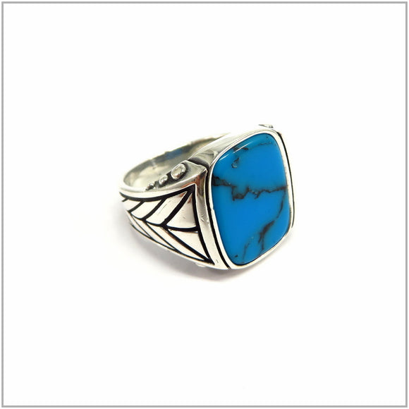 TU2.174 Turquoise Howlite Sterling Silver Ring