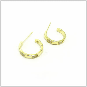 TU2.27 Cubic Zirconia Gold Plated Sterling Silver Earrings