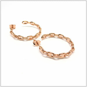 TU2.43 Interlinking Chain Rose Gold Plated Sterling Silver Hoop Earrings