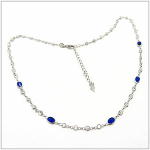 TU2.64 Blue Cubic Zirconia Sterling Silver Necklace