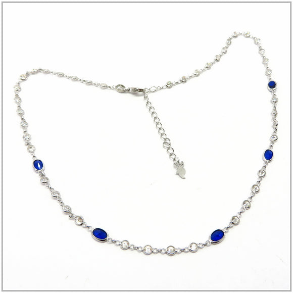 TU2.64 Blue Cubic Zirconia Sterling Silver Necklace