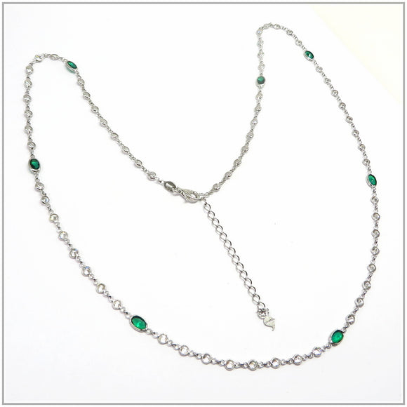 TU2.75 Green Cubic Zirconia Sterling Silver Necklace