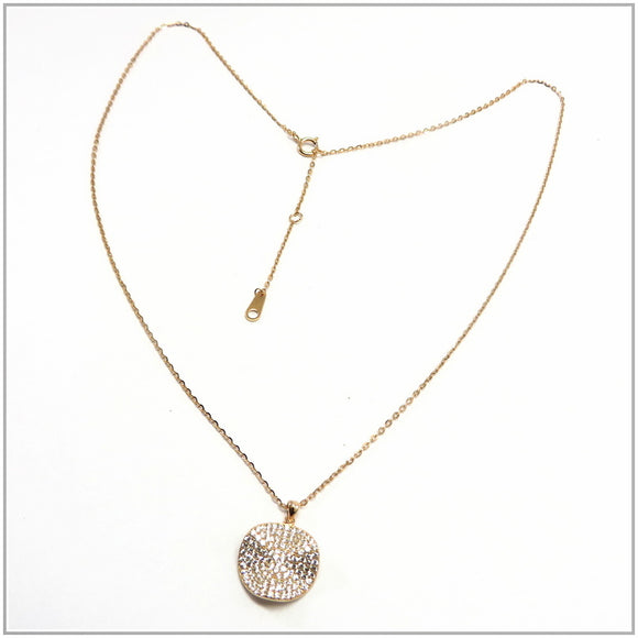 TU2.90 Twisted Disc Cubic Zirconia Gold Plated Sterling Silver Necklace