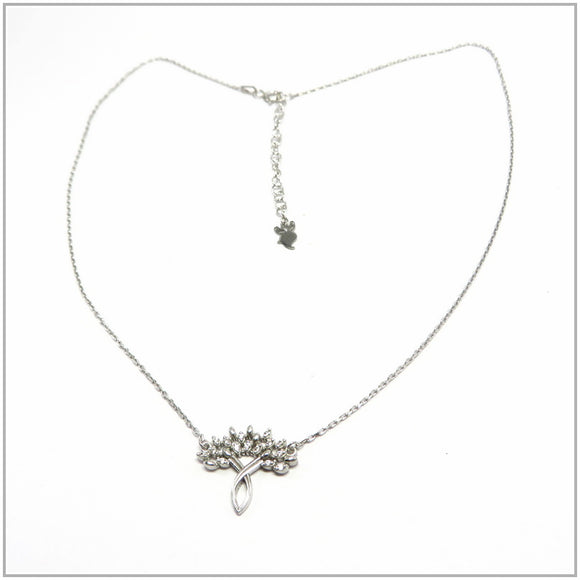 TU2.98 Flower Bunch Cubic Zirconia Sterling Silver Necklace
