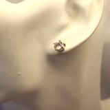 YS7.5 White Topaz Stud Earrings Sterling Silver