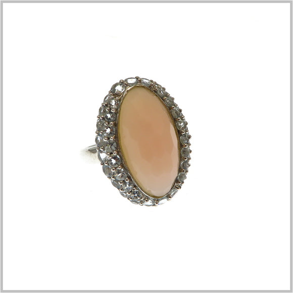 HG30.171 Pink Opal & Aquamarine Ring
