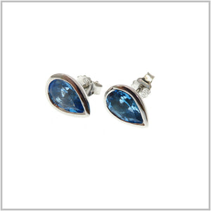 AN5.56 Swiss Blue Topaz Stud Earrings