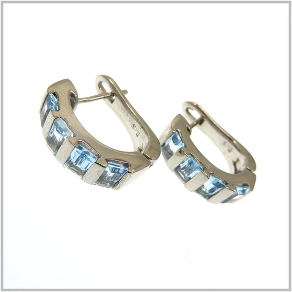 AN6.151 Blue Topaz Sterling Silver Earrings