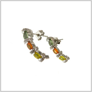 AN6.160 Multi-colored Sapphire Earrings Sterling Silver