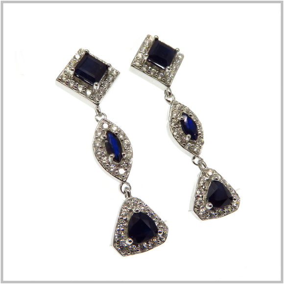 AN6.184 Sapphire Earrings Sterling Silver