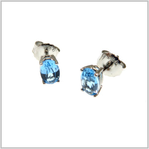 AN6.209 Blue Topaz Stud Earrings Sterling Silver