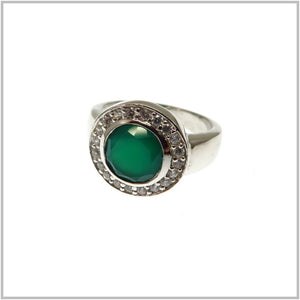 AN6.56 Green Agate Sterling Silver Ring