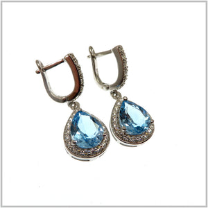 AN6.65 Blue Topaz Sterling Silver Earrings