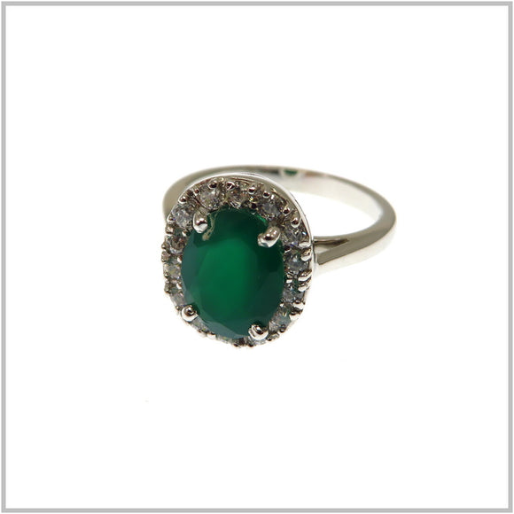 AN6.82 Green Agate Sterling Silver Ring