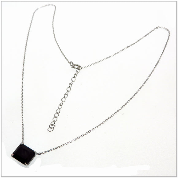 AN7.105 Black Onyx Necklace Sterling Silver