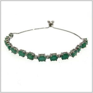AN7.108 Emerald Tennis Bracelet Sterling Silver