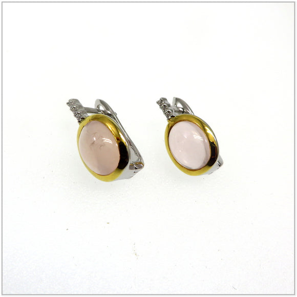 AN7.116 Rose Quartz Sterling Silver Earrings