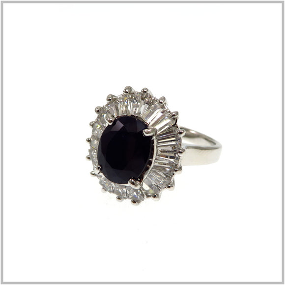 AN7.33 Blue Sapphire Ring Sterling Silver