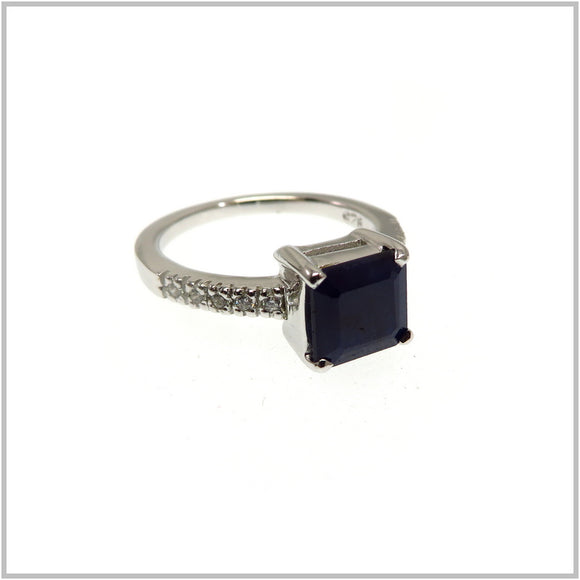 AN7.35 Blue Sapphire Ring Sterling Silver