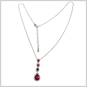AN7.44 Ruby Necklace Sterling Silver