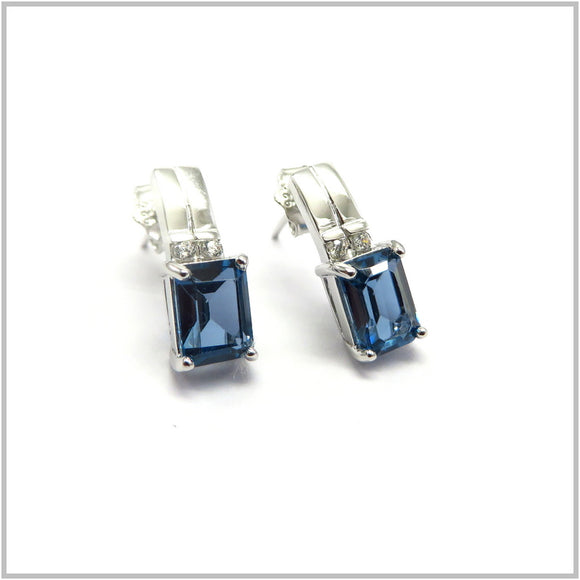 AN8.126 London Blue Topaz Earrings Sterling Silver