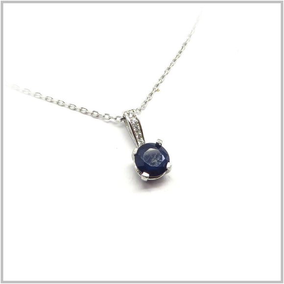 AN8.161 Blue Sapphire Pendant Sterling Silver