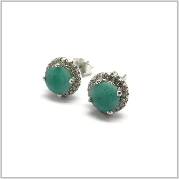 AN8.178 Emerald Earrings Sterling Silver