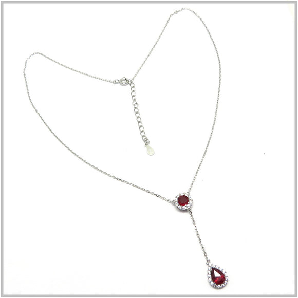 AN8.192 Ruby Necklace Sterling Silver
