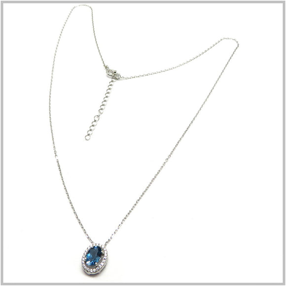 AN8.200 London Blue Topaz Necklace Sterling Silver