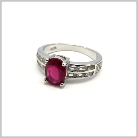AN8.237 Ruby Ring Sterling Silver