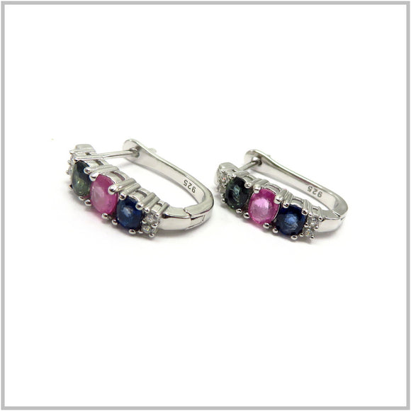 AN8.286 Sapphire Earrings Sterling Silver