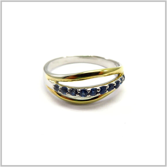 AN8.311 Sapphire Ring Sterling Silver Gold Plated