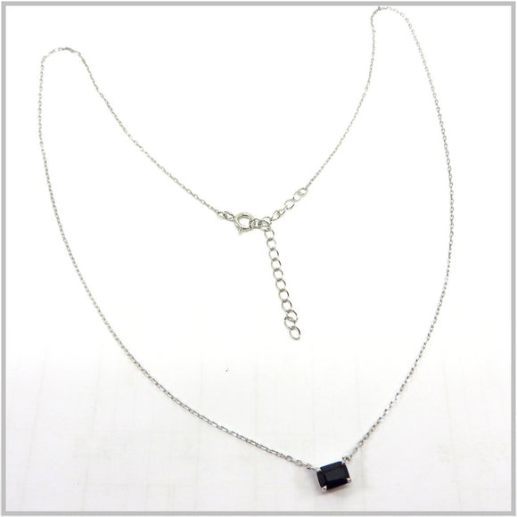 AN8.345 Blue Sapphire Necklace Sterling Silver