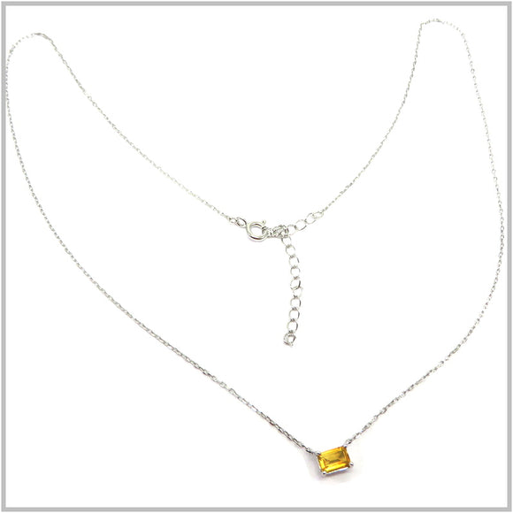 AN8.346 Citrine Necklace Sterling Silver