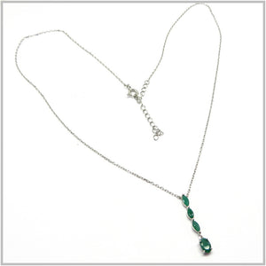 AN8.349 Emerald Necklace Sterling Silver
