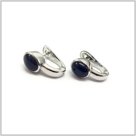 AN8.34 Blue Sapphire Earrings Sterling Silver
