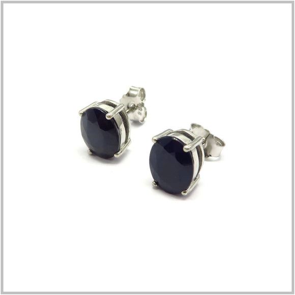 AN8.354 Blue Sapphire Earrings Sterling Silver