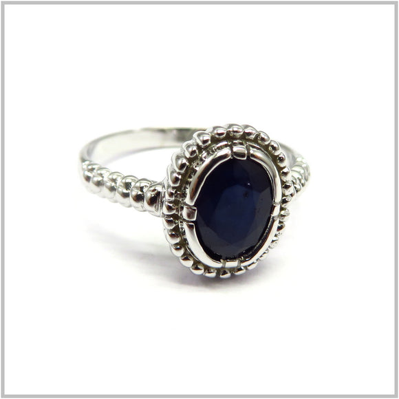 AN8.81 Blue Sapphire Ring Sterling Silver