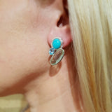 AD3.24 Amethyst, Amazonite & Blue Topaz Silver Earrings
