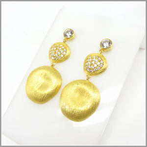 FM21.79 Cubic Zirconia & Gold Plated Chandelier Earrings