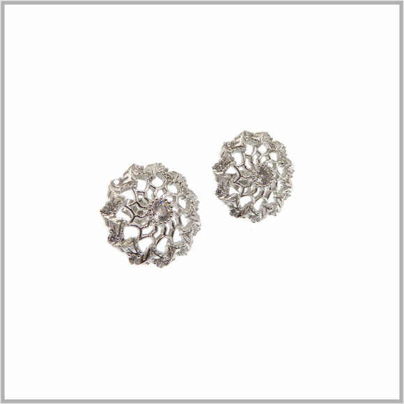FM23.18 Pinwheel Cubic Zirconia Silver Earrings