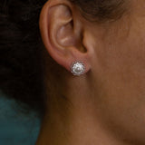 FM23.28 Russian Flower Silver Stud Earrings