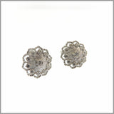 FM23.28 Russian Flower Silver Stud Earrings