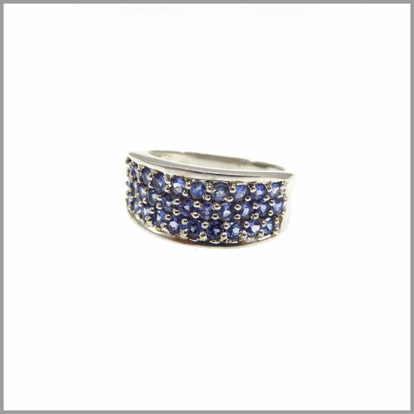 HG27.32 Tanzanite Cluster Sterling Silver Ring