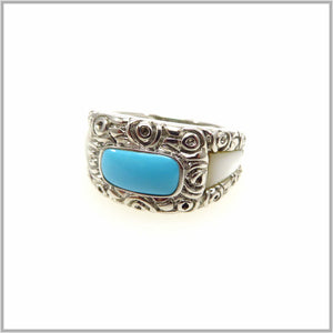 HG29.115 Vintage Turquoise and Mother of Pearl Ring