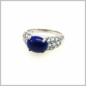 HG29.132 Lapis Lazuli & Aquamarine Sterling Silver Ring