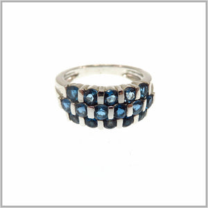 HG29.1 Checkered London Blue Topaz Ring