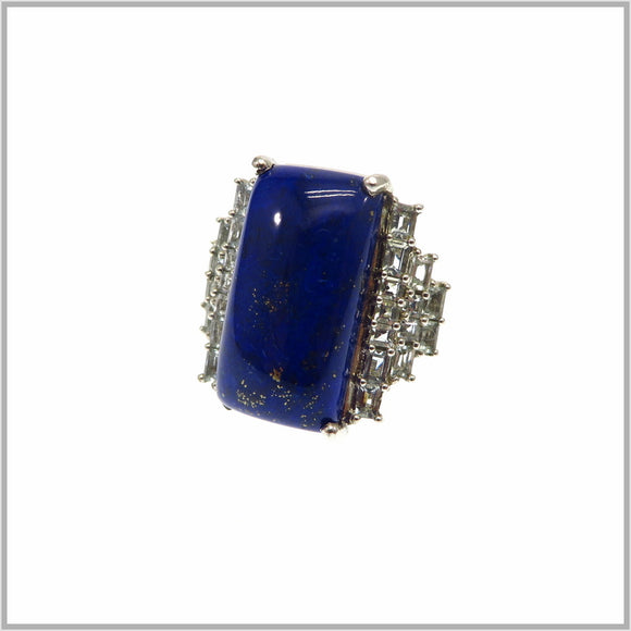 HG29.253 Lapis Lazuli & Aquamarine Sterling Silver Ring