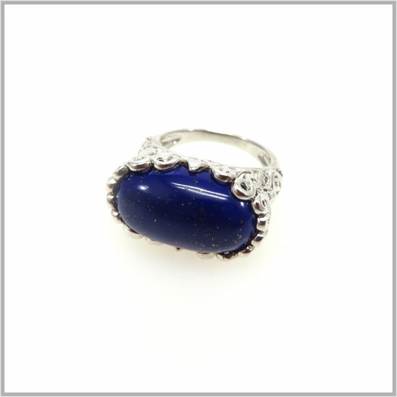 HG29.76 Floral Lapis Lazuli Ring